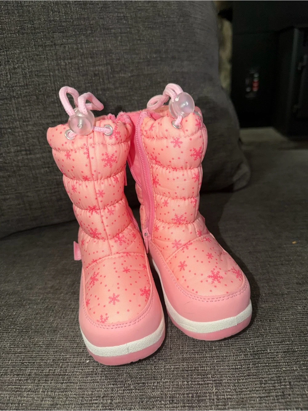 Pink Snowflake Kids Winter Boots